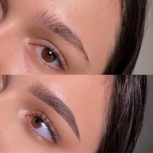 Before & After Brow Sculpt and Tint at SKN Deep Cosmetic Clinic, Grimsby Ontario