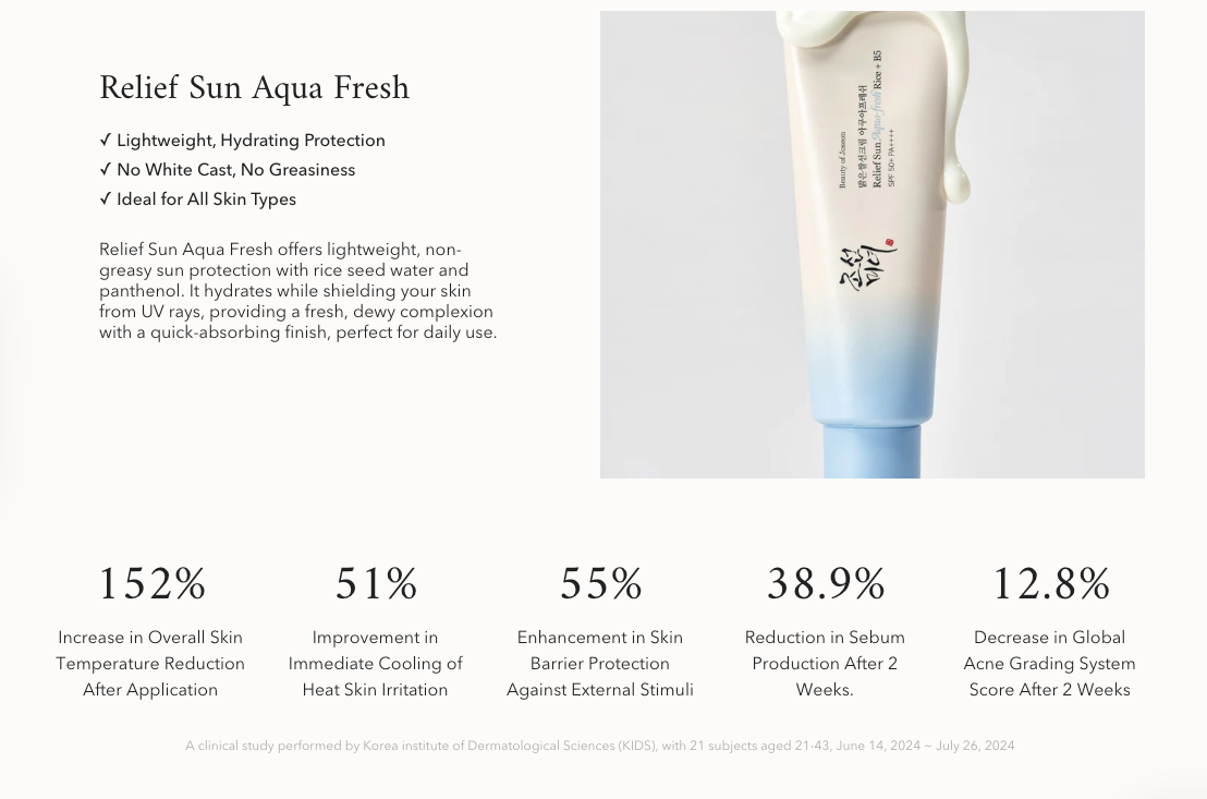 Relief Sun Aqua Fresh: Rice B5  Sunscreen